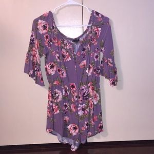 Purple Floral Romper